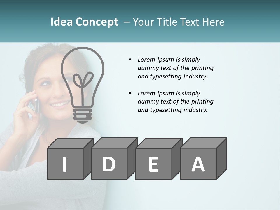 A Beautiful Woman Talking On A Cell Phone PowerPoint Template