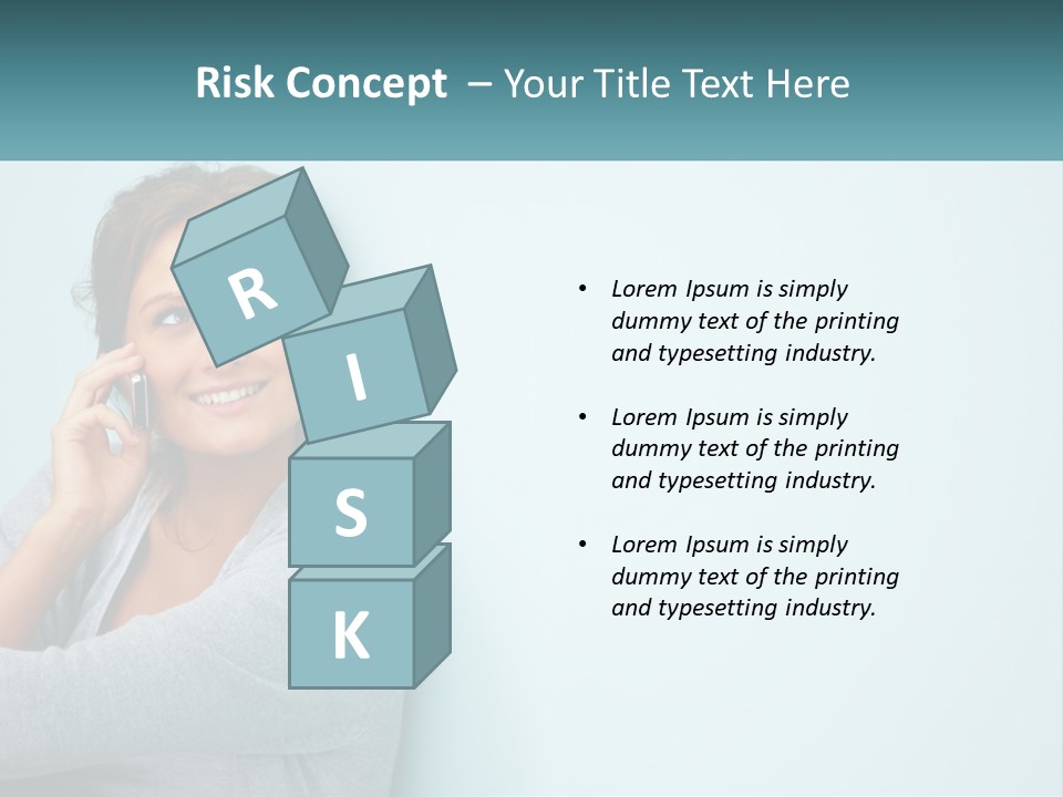 A Beautiful Woman Talking On A Cell Phone PowerPoint Template