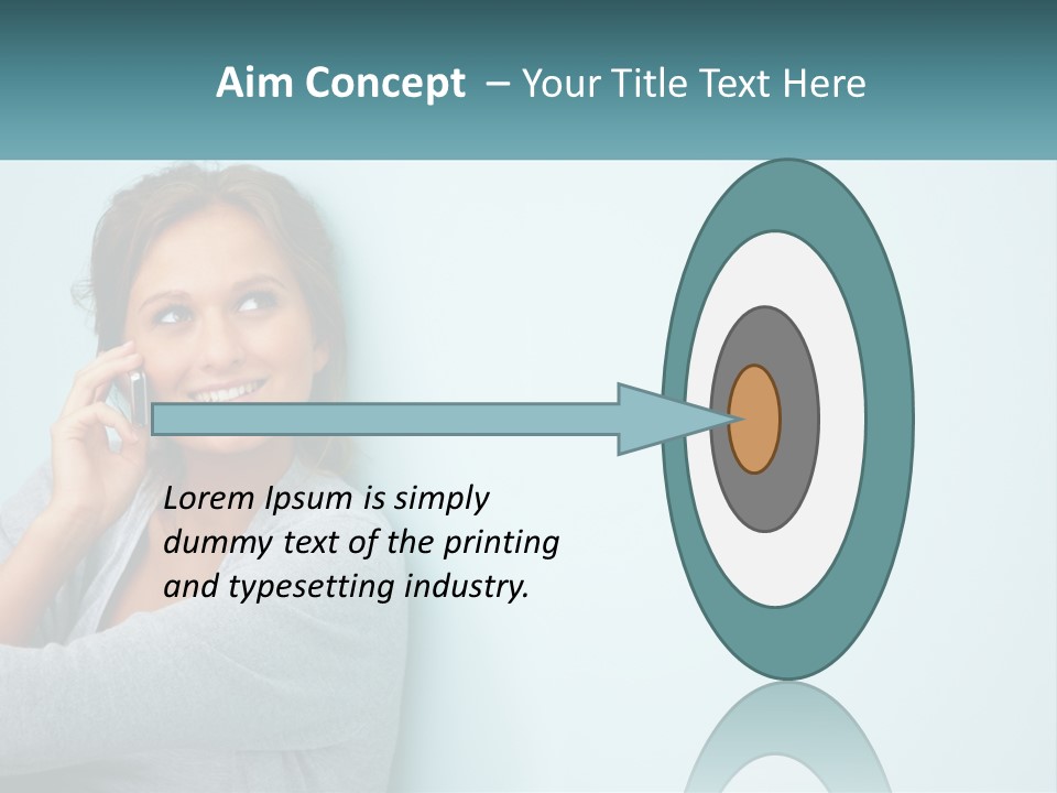 A Beautiful Woman Talking On A Cell Phone PowerPoint Template