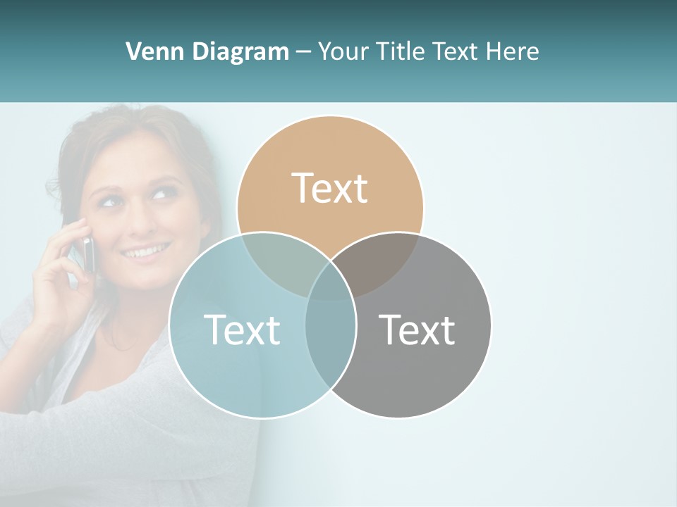 A Beautiful Woman Talking On A Cell Phone PowerPoint Template