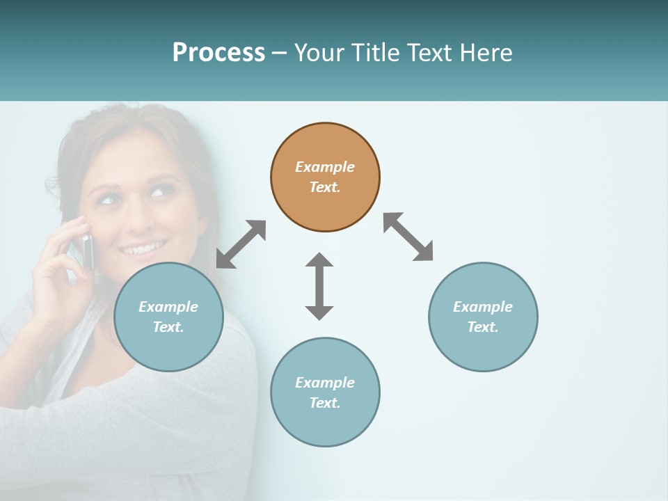 A Beautiful Woman Talking On A Cell Phone PowerPoint Template