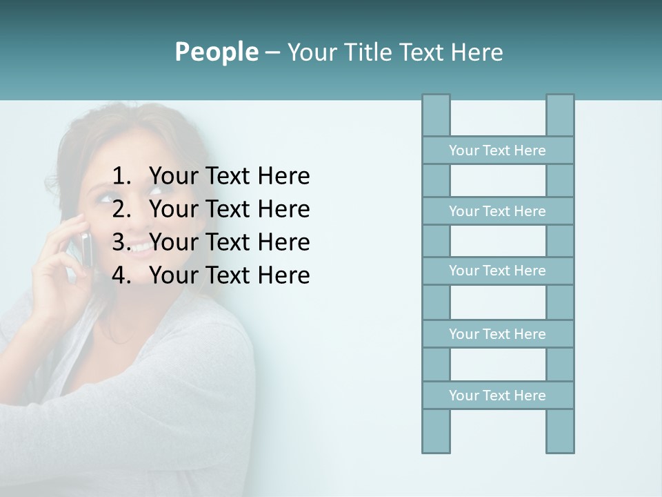 A Beautiful Woman Talking On A Cell Phone PowerPoint Template