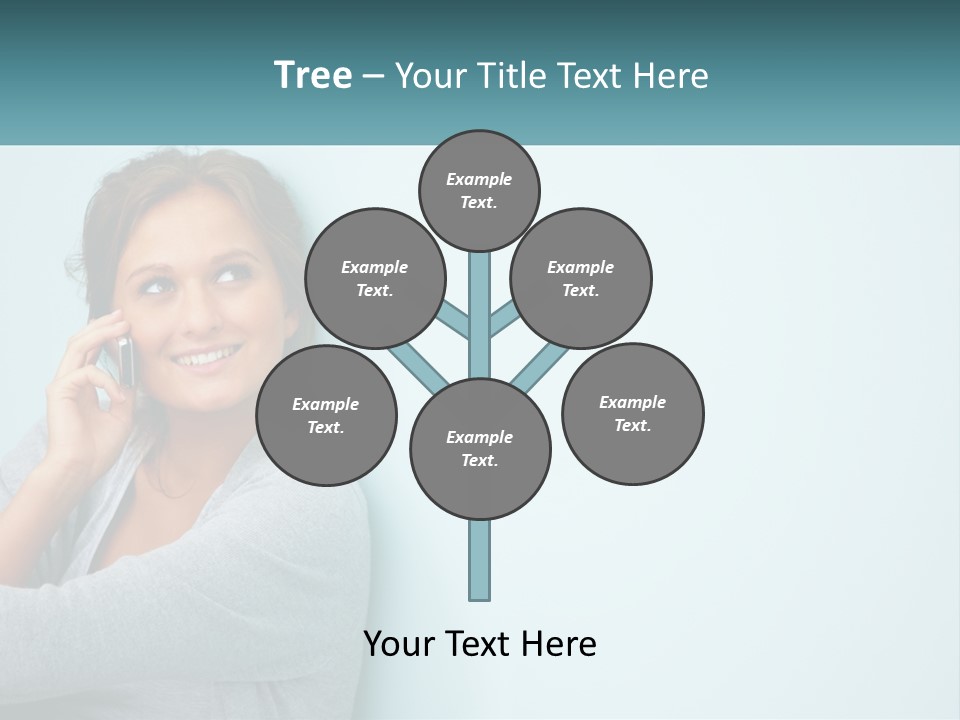 A Beautiful Woman Talking On A Cell Phone PowerPoint Template