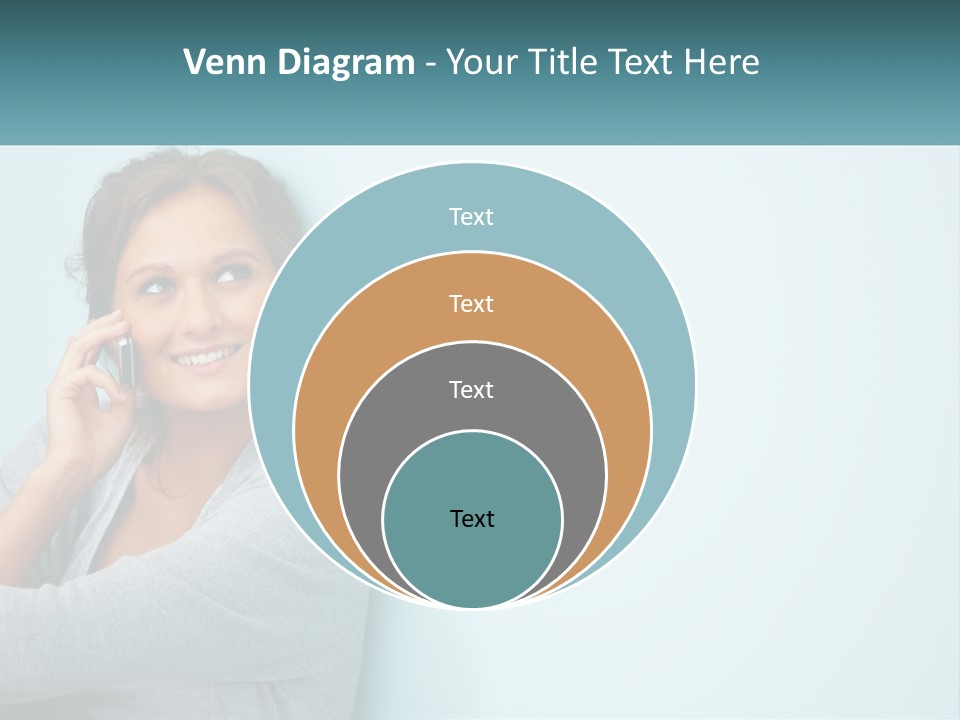 A Beautiful Woman Talking On A Cell Phone PowerPoint Template