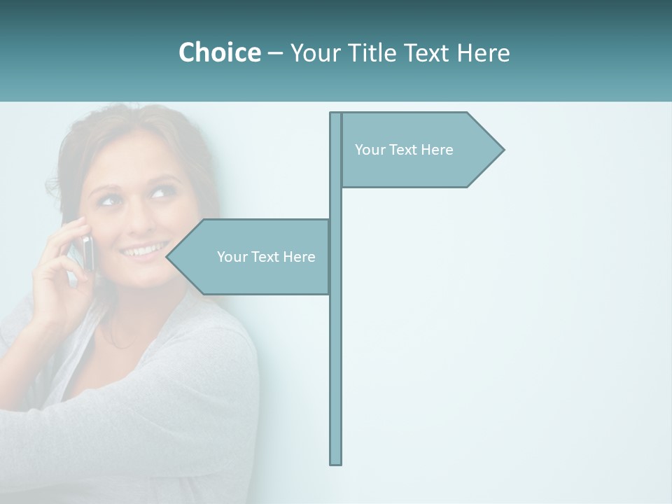 A Beautiful Woman Talking On A Cell Phone PowerPoint Template