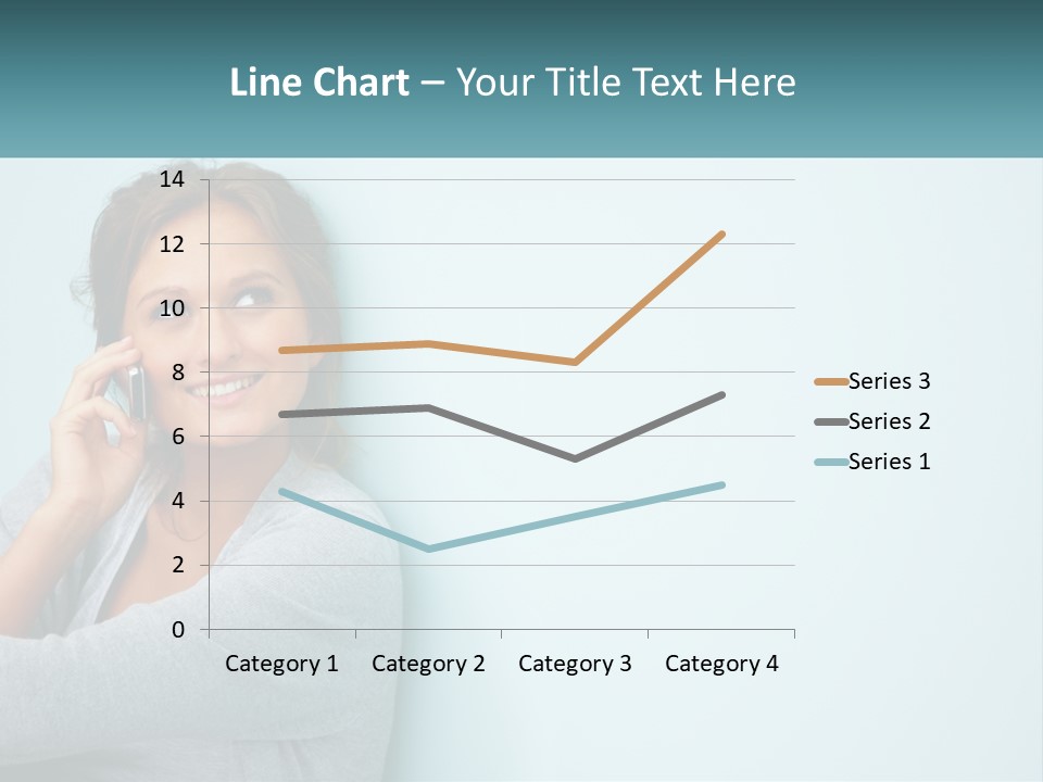A Beautiful Woman Talking On A Cell Phone PowerPoint Template