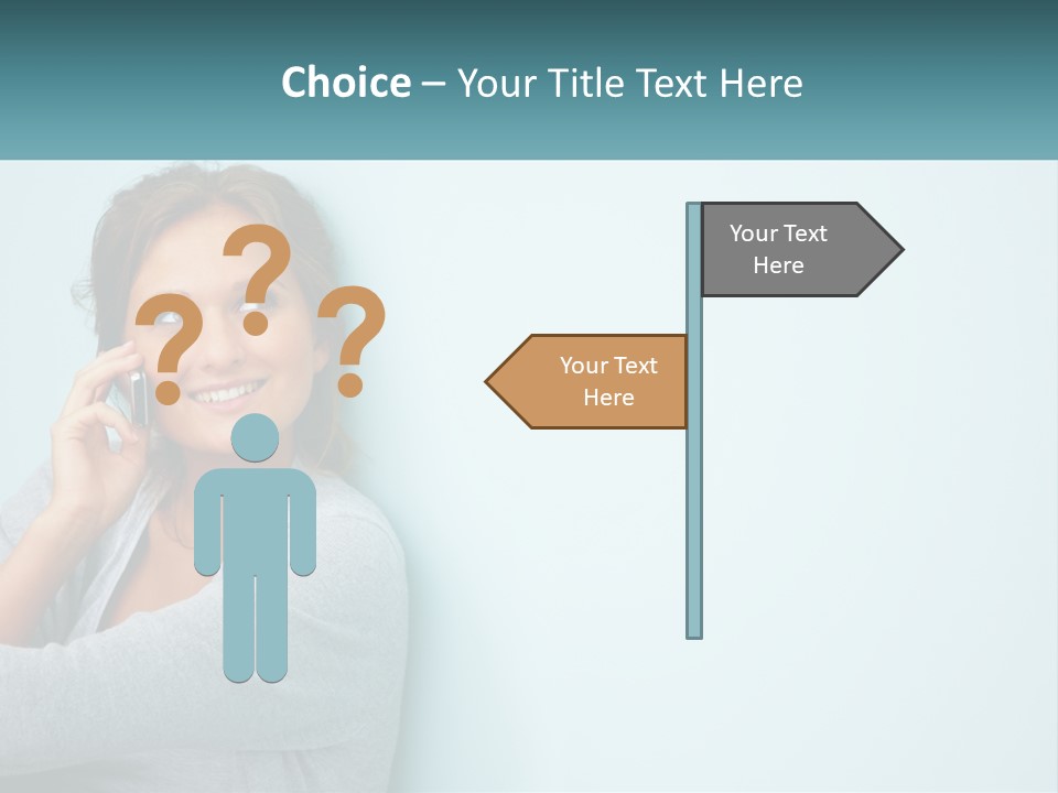 A Beautiful Woman Talking On A Cell Phone PowerPoint Template