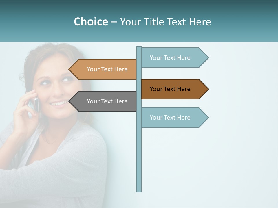 A Beautiful Woman Talking On A Cell Phone PowerPoint Template