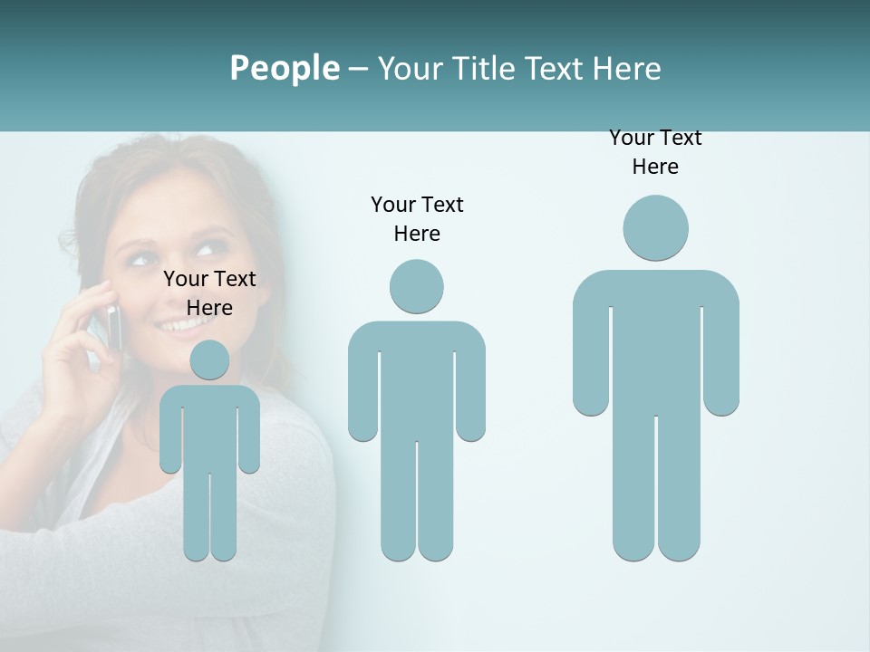 A Beautiful Woman Talking On A Cell Phone PowerPoint Template