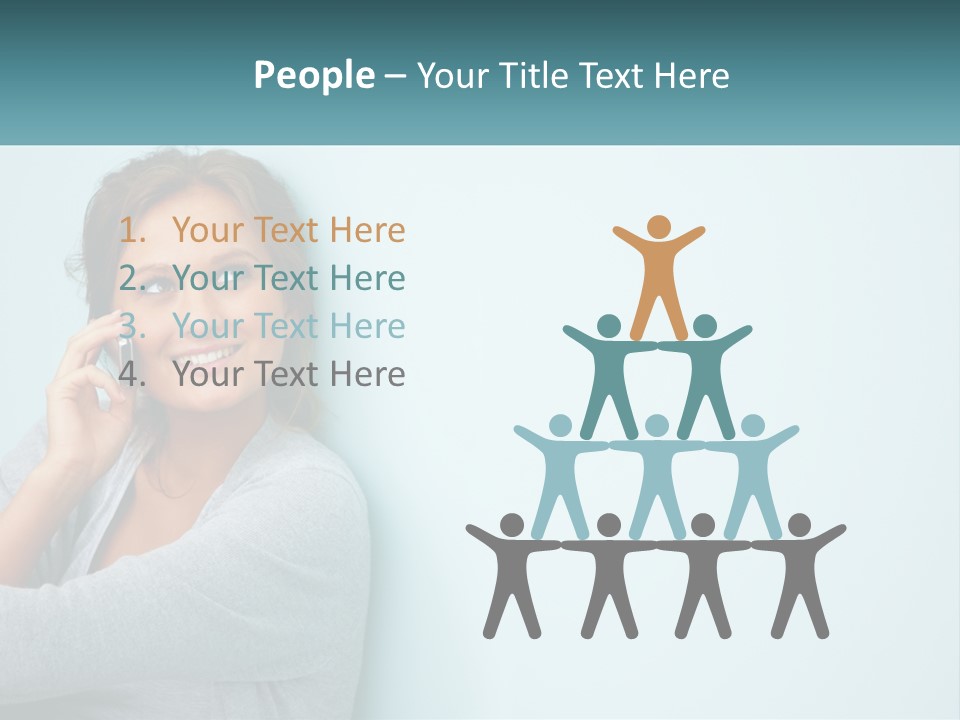 A Beautiful Woman Talking On A Cell Phone PowerPoint Template