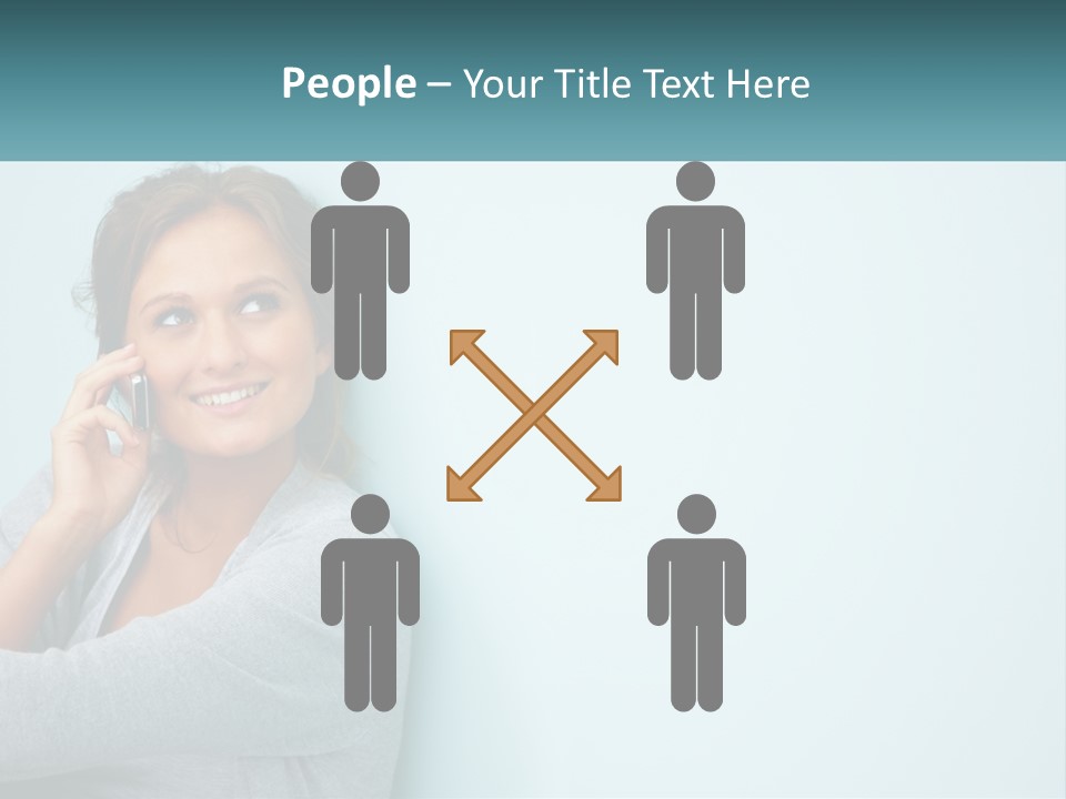 A Beautiful Woman Talking On A Cell Phone PowerPoint Template