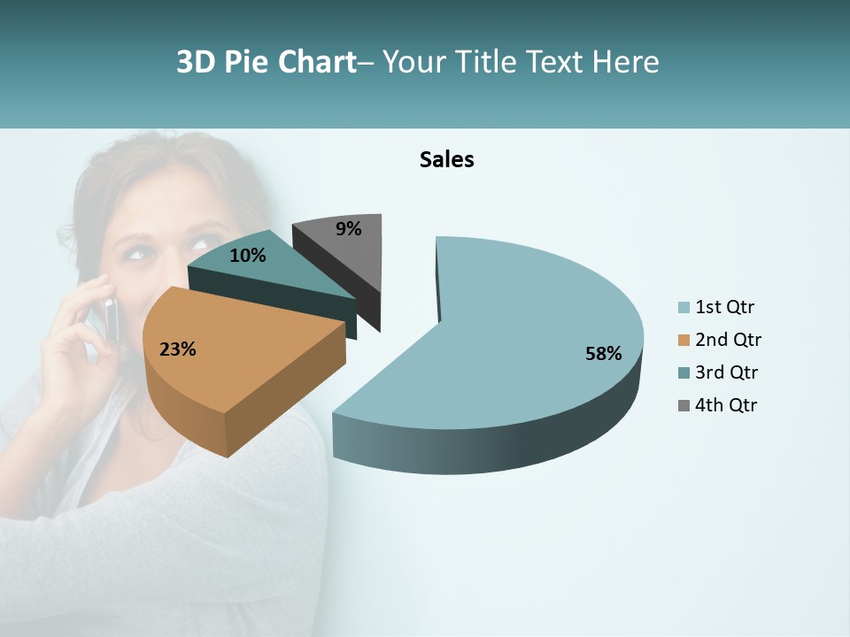 A Beautiful Woman Talking On A Cell Phone PowerPoint Template