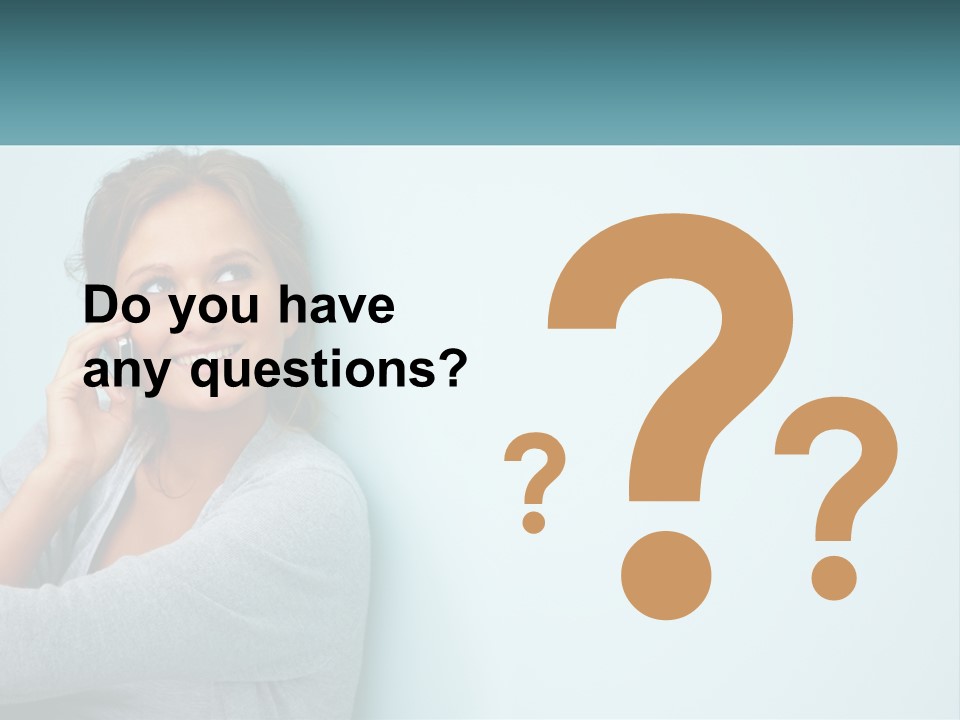 A Beautiful Woman Talking On A Cell Phone PowerPoint Template