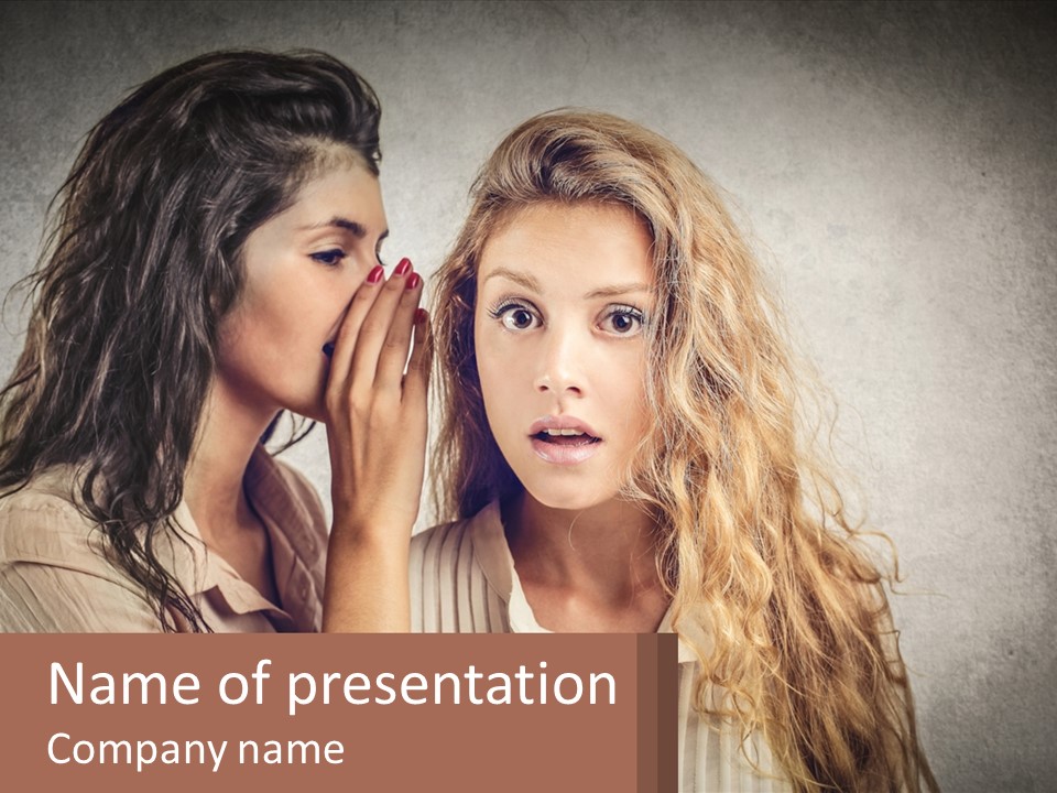 Two Women Are Touching Their Faces With Their Hands PowerPoint Template