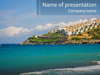 A Large Body Of Water With Houses On Top Of It PowerPoint Template