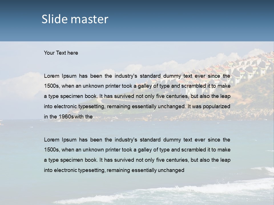 A Large Body Of Water With Houses On Top Of It PowerPoint Template