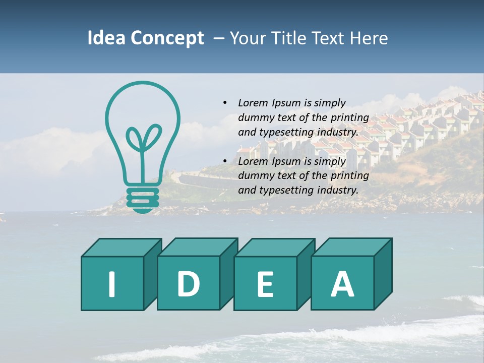 A Large Body Of Water With Houses On Top Of It PowerPoint Template