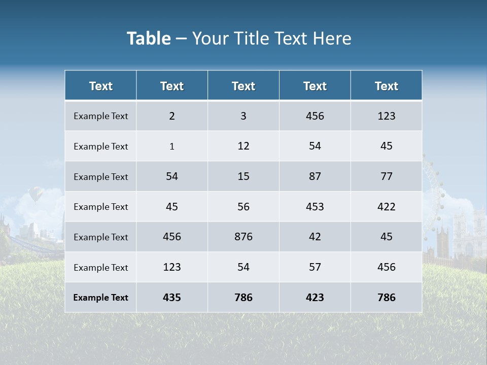 A Picture Of A City With A Hot Air Balloon In The Sky PowerPoint Template