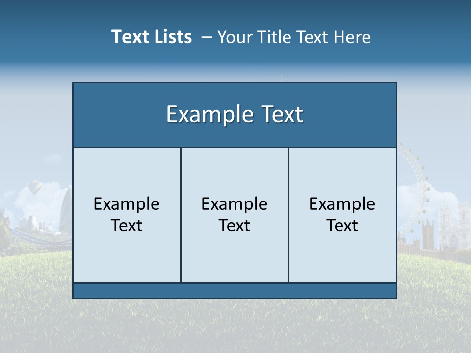 A Picture Of A City With A Hot Air Balloon In The Sky PowerPoint Template