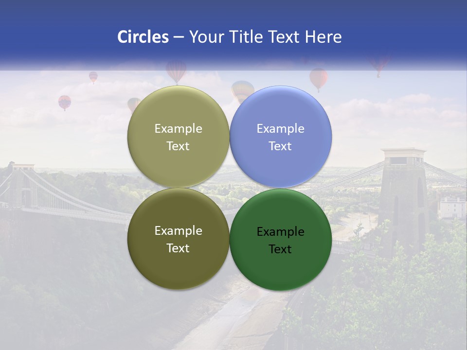 A Bridge With Hot Air Balloons Flying Over It PowerPoint Template