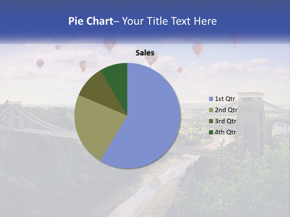 A Bridge With Hot Air Balloons Flying Over It PowerPoint Template