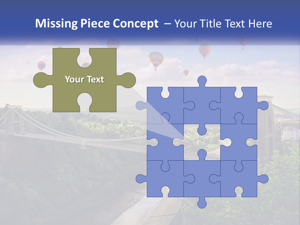 A Bridge With Hot Air Balloons Flying Over It PowerPoint Template