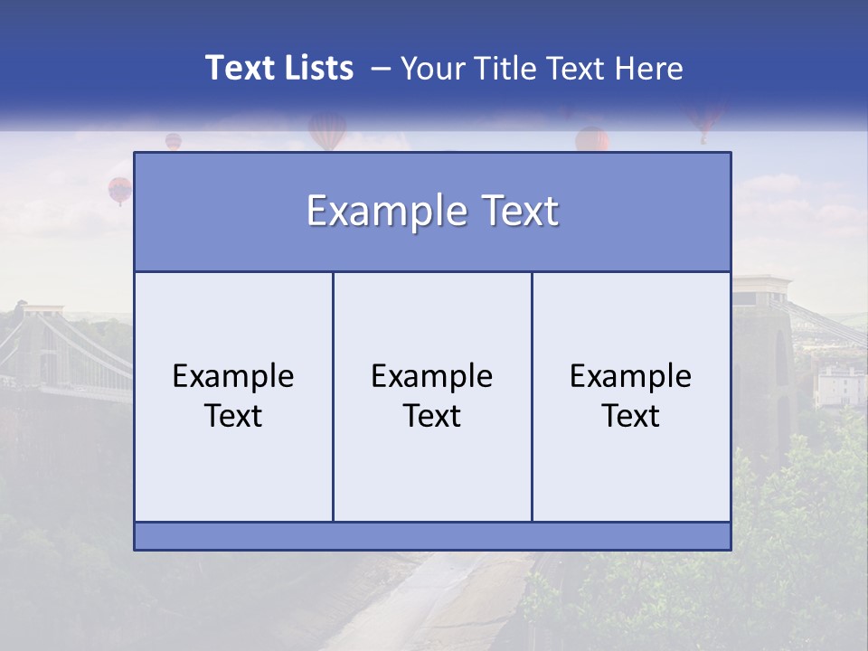 A Bridge With Hot Air Balloons Flying Over It PowerPoint Template