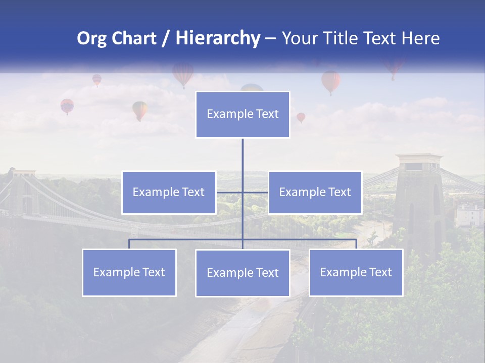 A Bridge With Hot Air Balloons Flying Over It PowerPoint Template