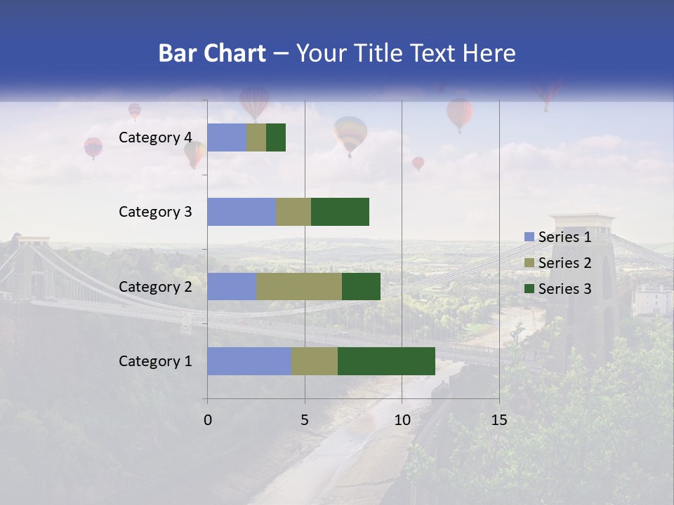 A Bridge With Hot Air Balloons Flying Over It PowerPoint Template