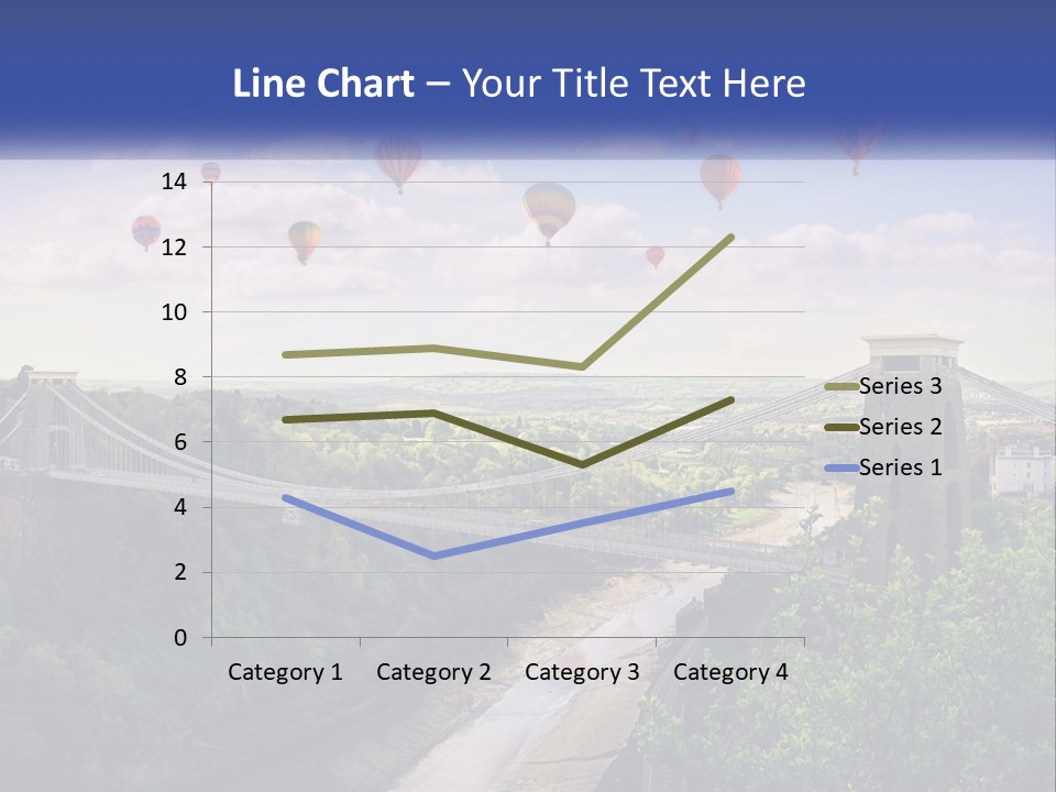 A Bridge With Hot Air Balloons Flying Over It PowerPoint Template