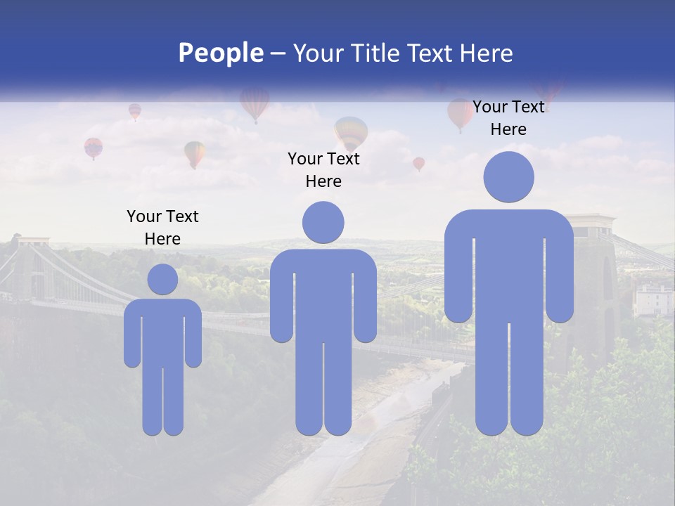 A Bridge With Hot Air Balloons Flying Over It PowerPoint Template