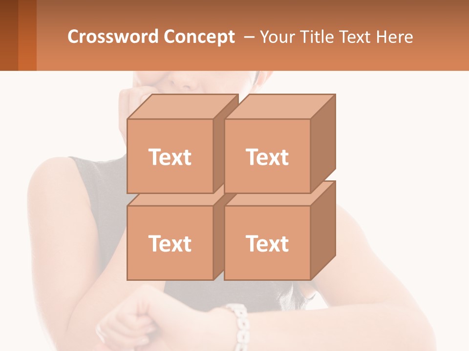 A Woman Is Smiling While Holding Her Hand To Her Face PowerPoint Template