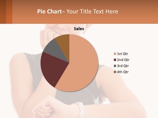 A Woman Is Smiling While Holding Her Hand To Her Face PowerPoint Template