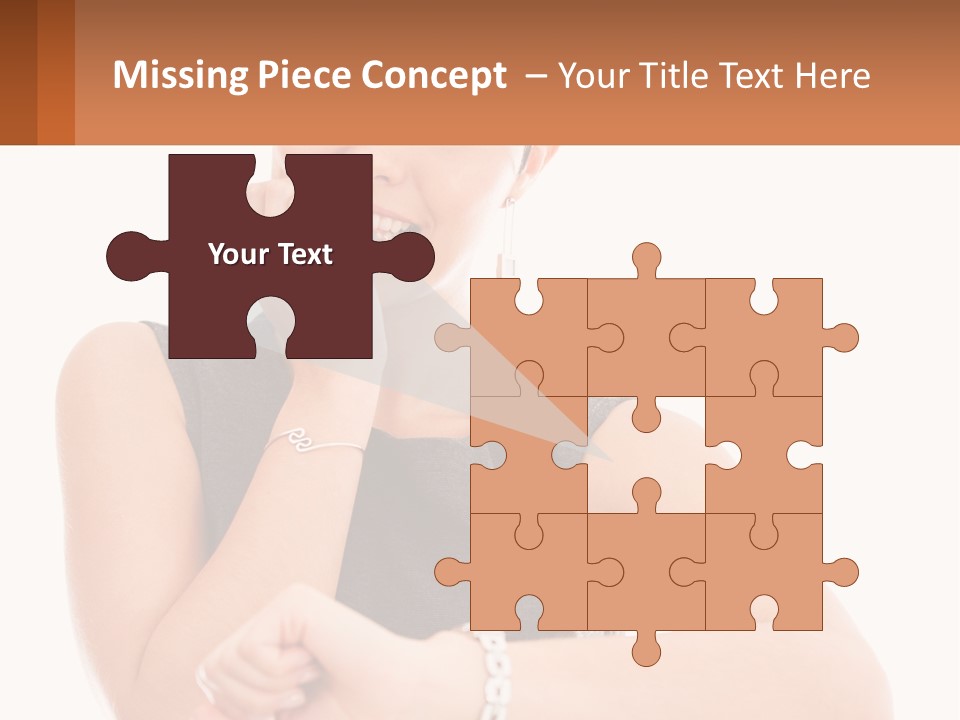 A Woman Is Smiling While Holding Her Hand To Her Face PowerPoint Template