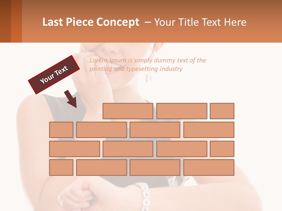 A Woman Is Smiling While Holding Her Hand To Her Face PowerPoint Template