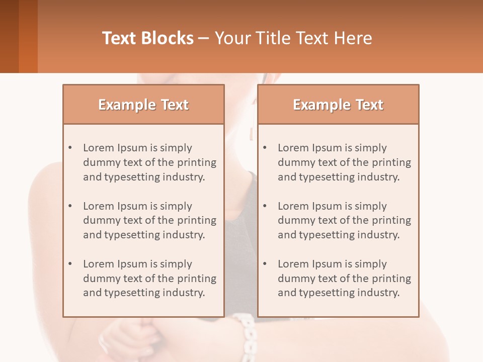 A Woman Is Smiling While Holding Her Hand To Her Face PowerPoint Template