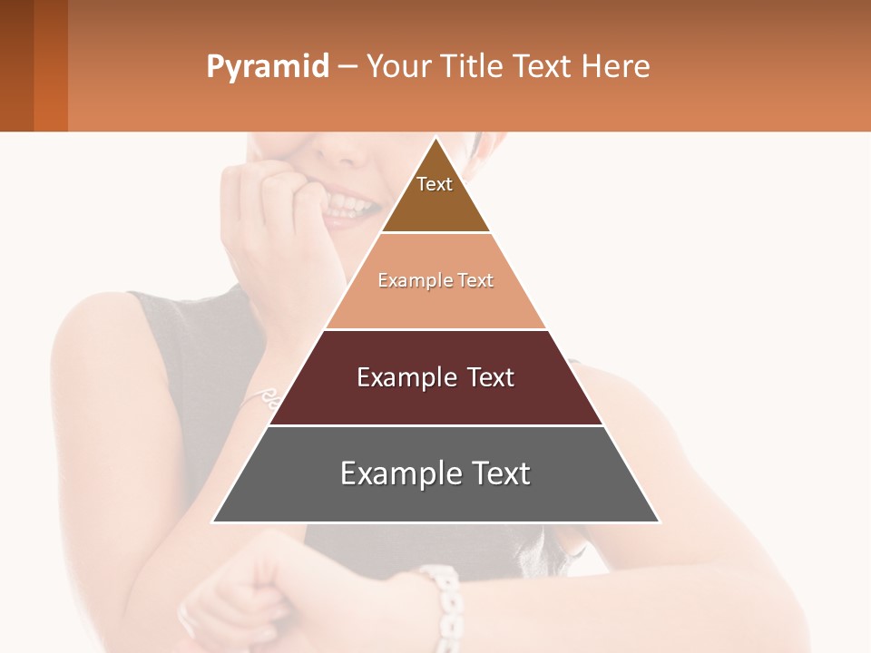 A Woman Is Smiling While Holding Her Hand To Her Face PowerPoint Template