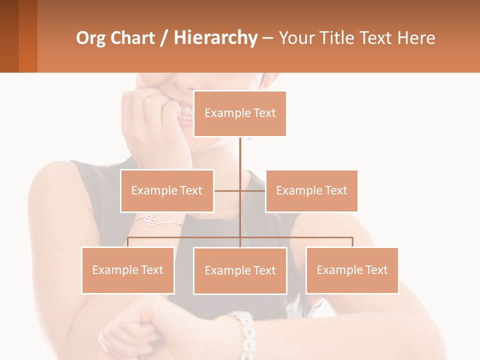 A Woman Is Smiling While Holding Her Hand To Her Face PowerPoint Template