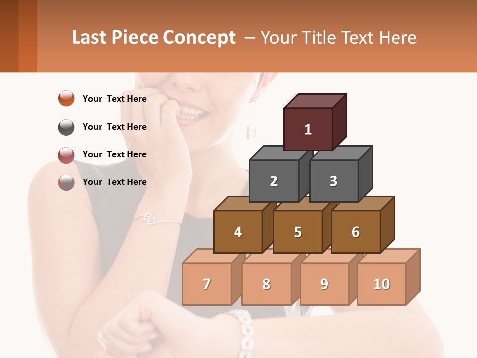 A Woman Is Smiling While Holding Her Hand To Her Face PowerPoint Template