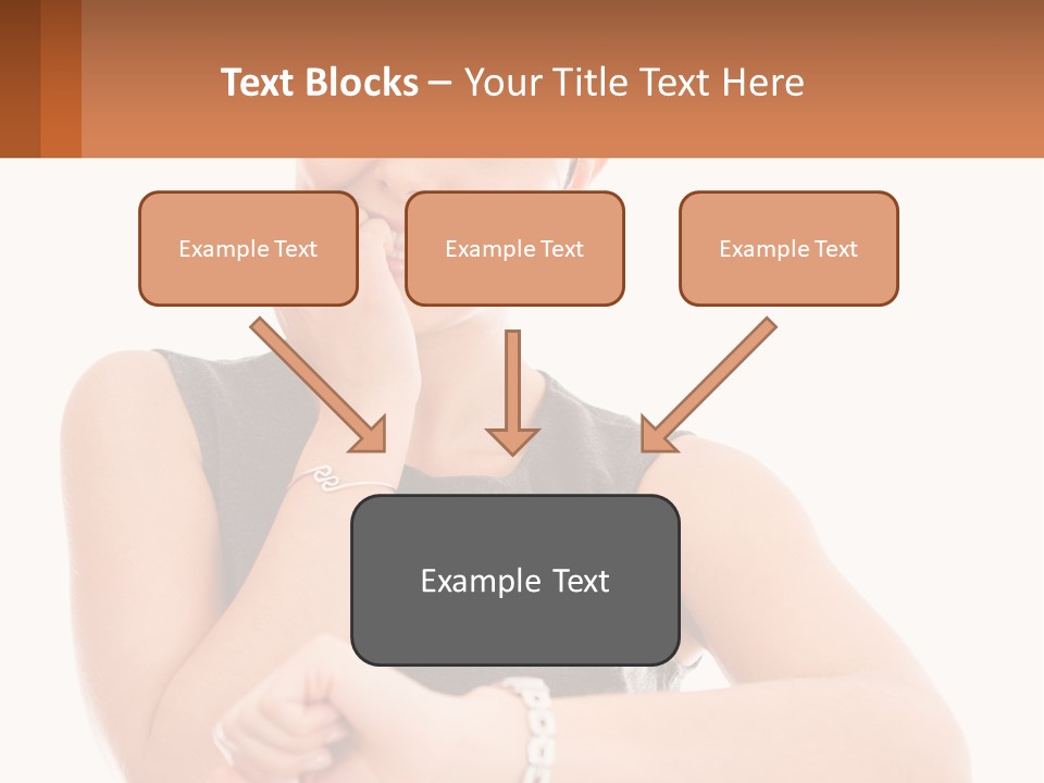 A Woman Is Smiling While Holding Her Hand To Her Face PowerPoint Template