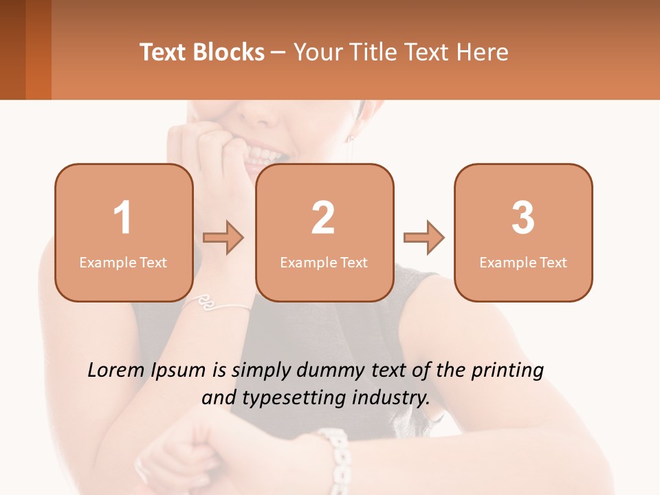 A Woman Is Smiling While Holding Her Hand To Her Face PowerPoint Template