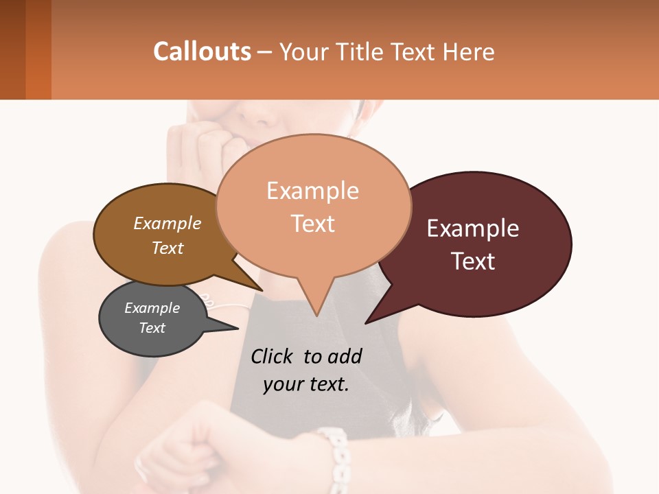 A Woman Is Smiling While Holding Her Hand To Her Face PowerPoint Template