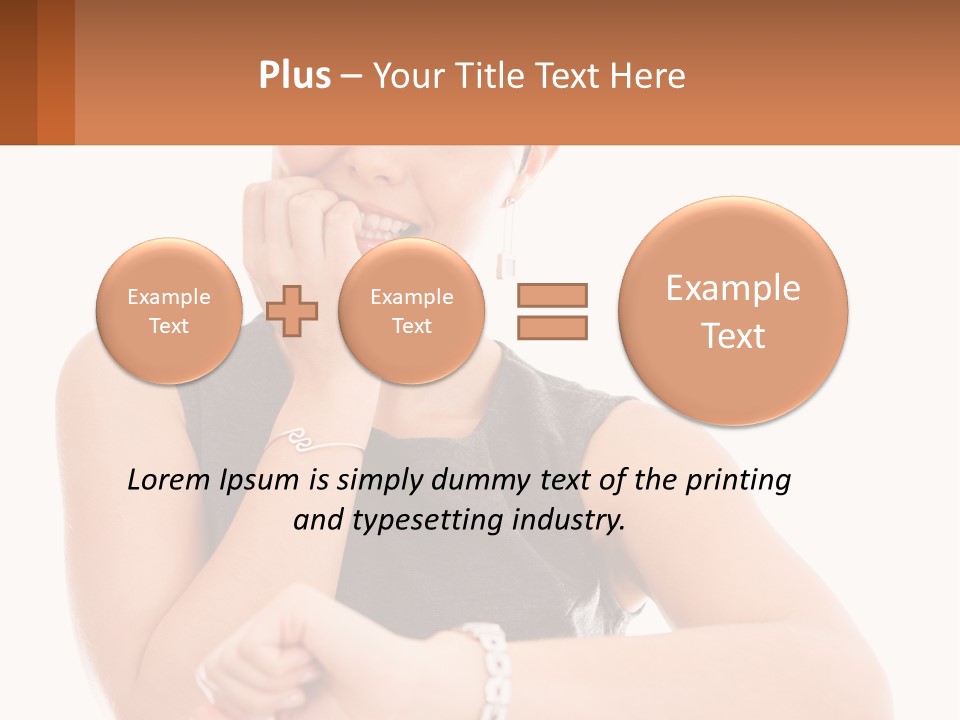 A Woman Is Smiling While Holding Her Hand To Her Face PowerPoint Template