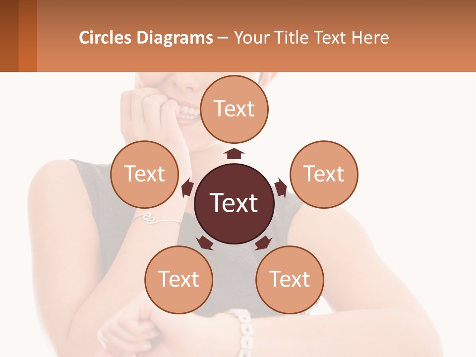 A Woman Is Smiling While Holding Her Hand To Her Face PowerPoint Template