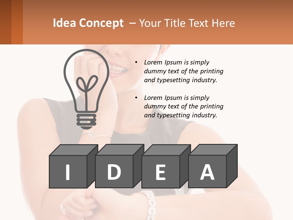 A Woman Is Smiling While Holding Her Hand To Her Face PowerPoint Template