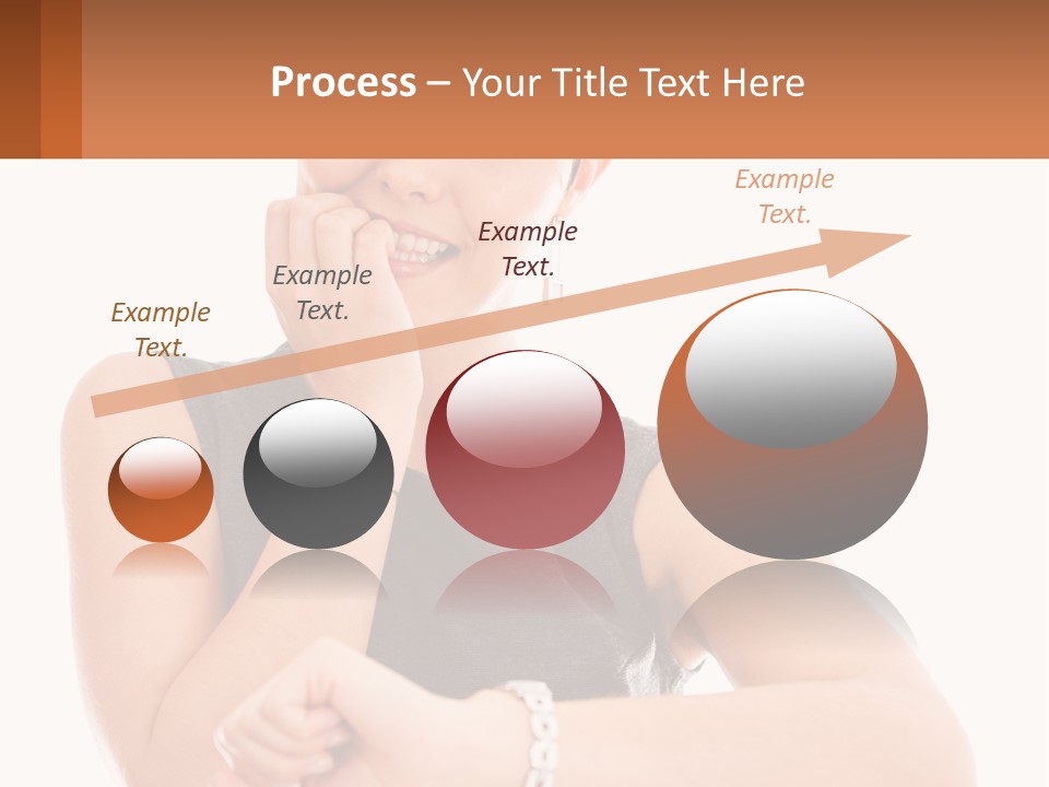 A Woman Is Smiling While Holding Her Hand To Her Face PowerPoint Template