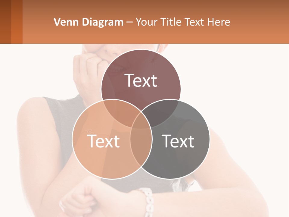 A Woman Is Smiling While Holding Her Hand To Her Face PowerPoint Template