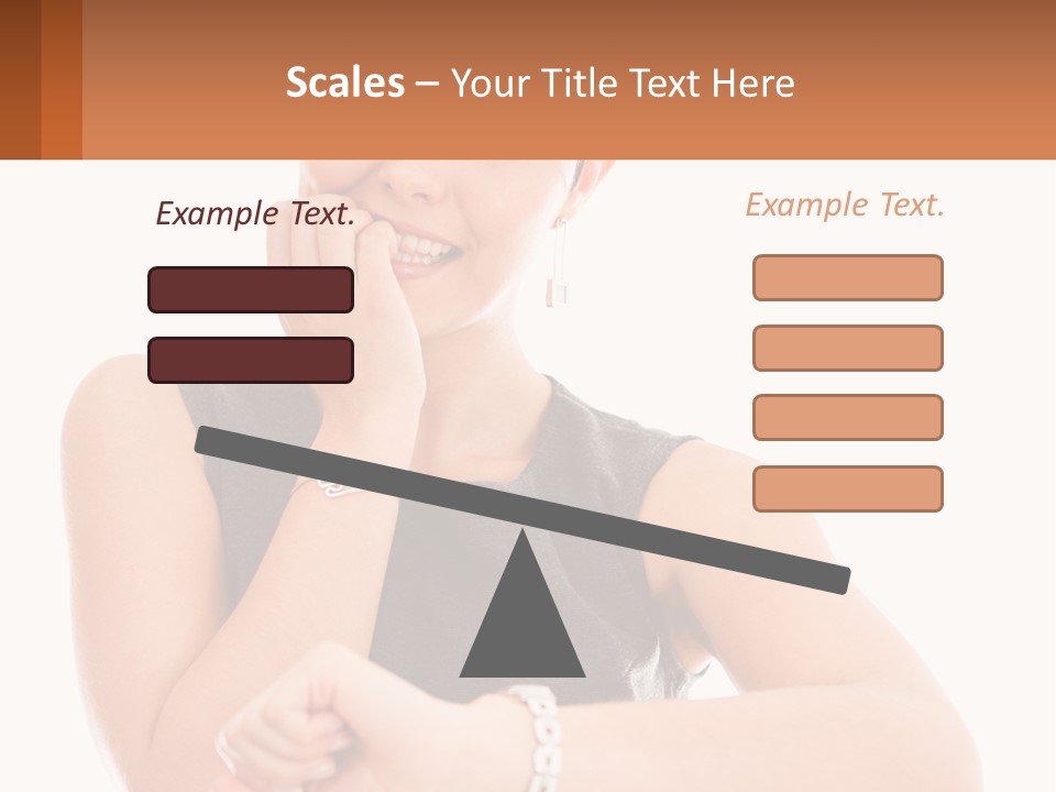 A Woman Is Smiling While Holding Her Hand To Her Face PowerPoint Template