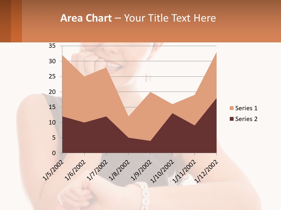 A Woman Is Smiling While Holding Her Hand To Her Face PowerPoint Template