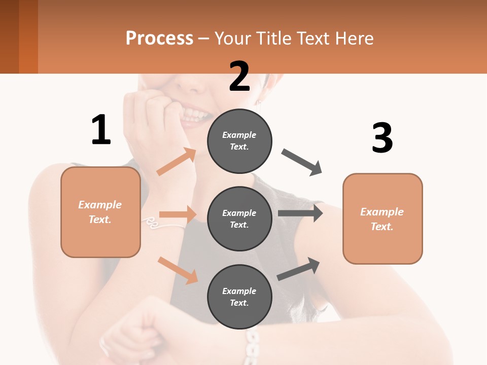 A Woman Is Smiling While Holding Her Hand To Her Face PowerPoint Template